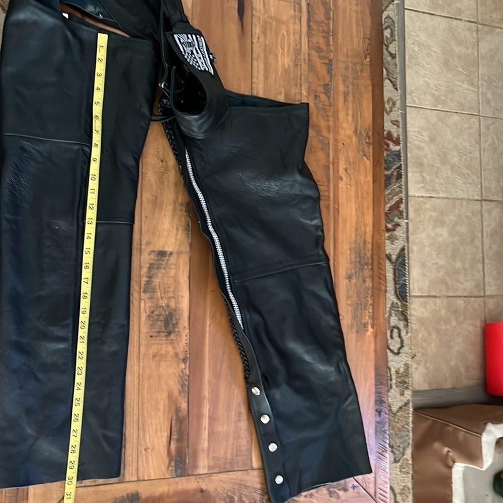 Leather Chaps, Black Size Medium - image 7